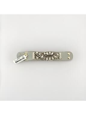 NWT Cara New York Silver Chain Rhinstone Strap Bracelet Snap Closure 8" x 1.25"